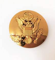 Vintage Wwii Us Army Officer Military Brass Hat Pin Screw Back Eagle Crest 13 Stars Collectible Militaria Eagle Crest Brass Hat Army Officer