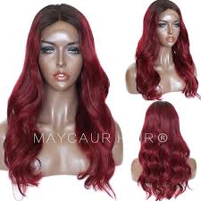 Natural color human hair full lace wig with baby hair,cheap full lace european human hair wigs for black women. Red Ombre Human Hair Full Lace Wig Brazilian Body Wave Lace Front Wig Maycaur Hair