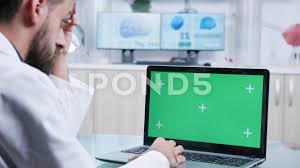 Zoom In Shot On Laptop With Green Screen Mock Up Stock Footage Ad Laptop Green Zoom Shot Greenscreen Mocking Stock Footage