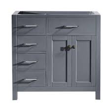 Our newest product line is sold in fine showrooms across the country. Bathroom Vanities 36 Caroline Parkway Single Bathroom Vanity With Left Or Right Drawers In Multiple Finishes By Virtu Kitchensource Com