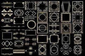 Art Deco Nouveau Gold Foil Elements Foil Print Gold Foil Print Gold Foil