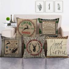 Farmhouse christmas pillow covers for christmas decor/throw pillow cases/lumbar pillowcases/car cushion cover 16x16，18x18，20x20，22x22，24x24. Vintage Wood Christmas Pillow Covers Retro Xmas Elk Deer Home Decor Cushion Case Ebay