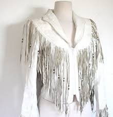 Vintage White Leather Fringe And Bead By Truevaluevintage On Etsy 110 00 Fringe Clothing Leather Fringe Boho Women