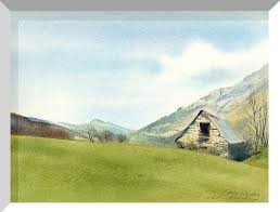 Grange Au Dessus Du Village De Sainte Marie De Campan Maison Dessin Sainte Marie Aquarellistes