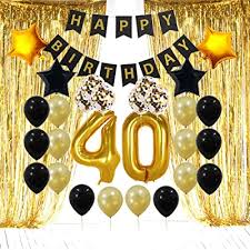 We've scoured catchmyparty.com to find the 12 best 40th birthday party themes for women. Buy 40th Birthday Decorations Gifts For Men Women 40 Birthday Party Supplies Gold Foil Fringe Curtains Happy Birthday Banner 40 Number And Confetti Balloons Online In Turkey B07f71bhvf