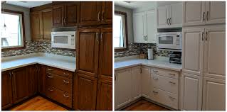 If you are looking for a reliable service provider to refinish, stain or spray paint your kitchen cabinets, you have come to the right place. Markham Ontario Kitchen Cabinet Painting Project Before And After Want To Make Your Kitchen Loo Kitchen Cabinets Painting Kitchen Cabinets Painting Cabinets