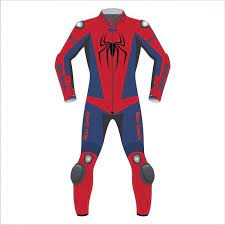 Spiderman 1 2 Pc Motorbike Motorcycle Cowhide Leather Suit Racing Biker Motogp Outerwear Motorcycle Suit Motorcycle Jacket Mens Leather Jacket Style