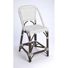 Dark Brown White Patterned Chocolate Rattan Counter Stool In 2020 Rattan Counter Stools Counter Stools Cool Bar Stools