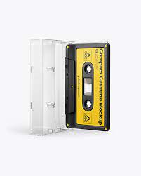 Download Compact Cassette In Case Mockup In Object Mockups On Yellow Images Object Mockups