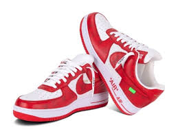 Red and white Louis Vuitton air fore 1