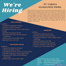 Check spelling or type a new query. Lowongan Kerja Pt Cahaya Globalindo Prima April 2021