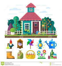 Image Result For Garden Flat Illustration Einfache Darstellungen Gebaude Illustration Illustration