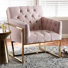 Ryann Armchair Velvet Lounge Chair Pink Accent Chair Living Room Scandinavian