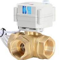 3 Way 1" 12V/24V AC/DC L Type Auto Return Brass Electrical Position  Feedback On/Off Motorized Ball Valve