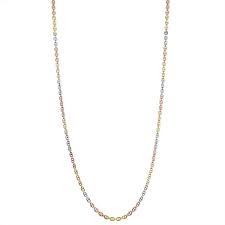 Choose gold chains from a variety of metal colors, including white gold, yellow gold, rose gold. Tri Tone 10k Gold Marina Chain Necklace