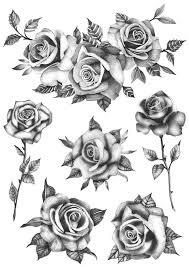 Ensemble De Fleurs De Roses Ensemble De 6 Tatouage Temporaire Tatouage Realiste De Roses Tatouage De Roses Tatouage De Fleurs Roses Tatouage Tempora Tatouage Rose Realiste Tatouage Realiste Tatouage Rose