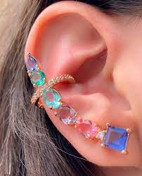Shop for women's ear cuffs wraps at amazon.com. Brinco Ear Cuff Colorido Se Encante Com O Brinco Do Momento Waufen