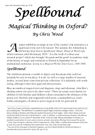 Pdf Spellbound Magical Thinking In Oxford