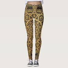 Black And Gold Leggings Black Gold Mandala Pattern Leggings Zazzle Com Leggings Pattern Printed Leggings Fashion Printed Leggings Fall