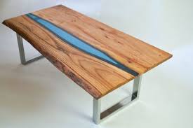 Blue Resin River Coffee Table On Steel Base By Frances Bradley The Wood Is Sustainbly Sourced Local Elm Glow Table Coffee Table Coffee Table Wood