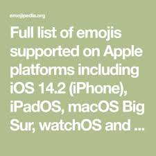 Full List Of Emojis Supported On Apple Platforms Including Ios 14 2 Iphone Ipados Macos Big Sur Watchos And Tvos New Apple Emojis Emoji Images New Emojis