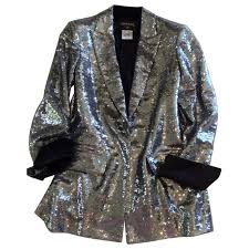 Chanel Dull Silver Jacket Size Fr48 Chanel Silver Size 48 Fr