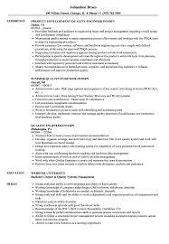 So make a smart one! Quality Engineer Intern Resume Samples Velvet Jobs