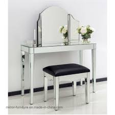 Combine class with contemporary style in you bedroom with the venetian mirrored dressing table set. China Modern Mirrored Console Table Set With Tripple Dressing Mirror And Stool China Modern Table Silver Mirror Table