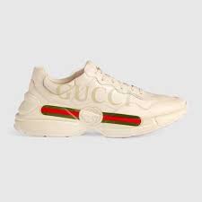 Men S Ivory Leather Rhyton Vintage Gucci Logo Sneaker Gucci Us Leather gucci kids sneakers with lace closure. men s rhyton gucci logo leather sneaker