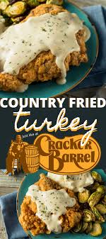 Old time christmas, merry christmas, xmas, christmas stuff, christmas gingerbread, christmas wreaths, cracker barrel recipes, christmas cracker barrel. Homemade Country Fried Turkey Like Cracker Barrel If You Love Country Fried Steak Then You Wi In 2020 Fried Turkey Cracker Barrel Recipes Hot Water Cornbread Recipe