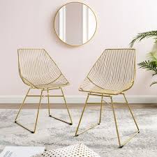 Drouin Metal Side Chair In Gold In 2020 Metal Side Chair Side Chairs Dining Side Chairs