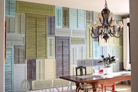 In Love With This Wall I So Would Love To Do This I Will Have To Start Looking For Shutters Shutter Wall Shutter Decor Diy Shutters