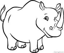 Show your kids a fun way to learn the abcs with alphabet printables they can color. Simple Rhinoceros Coloring Page Coloringall