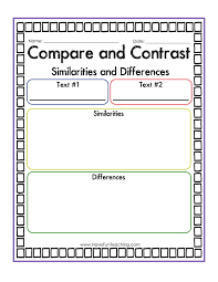 Compare And Contrast Similarities And Differences Graphic Organizer Worksheet Have Fun Teaching