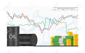 Barrel Of Oil Price Chart Vector Illustration In Flat Style