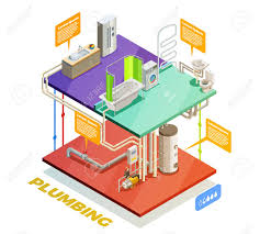 Plumbing system in a house. Plumbing Two Story House Water Heating System Isometric Set Of Royalty Free Cliparts Vectors And Stock Illustration Image 74727444