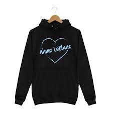 Annie Leblanc Blue Heart Black Hoodie Fashion Annie