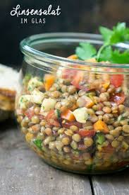 Lauwarmer Linsensalat Im Glas Madame Cuisine Rezept Linsensalat Salat Kirschtomaten