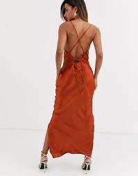 Devenez membre pour la livraison gratuite et illimitée. Asos Design Robe Nuisette Longue Caraco En Satin Ultra Brillant Lacee Dans Le Dos Orange From Asos On 21 Buttons