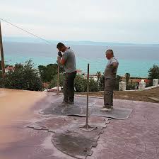 Hier Wird Ein Ganz Toller Terrassenboden Aus Gestempeltem Beton Hergestellt Terrasse Balkon Aus Stempelbeton Pragebet Schone Terrasse Terrasse Balkon