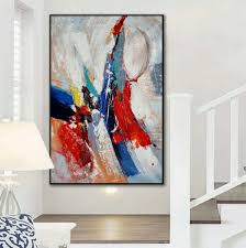 Acrylic abstract modern art painting. Extra Large Vertical Modern Art Work Contemporary Abstract Wall Art Palette Knife Thick Acrylic Painting Artwork