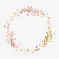 Pink Gold Leaf Floral Wreath Border Floral Clipart Luxurious Shading Png And Vector With Transparent Background For Free Download Floral Border Design Pink Invitations Glitter Wallpaper