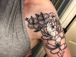 Blossom & vine floral co. First Sitting Needs Shading Of A Southern Flowers Tattoo By Brian At Main Street Tattoo In Salem Virginia Tattoos