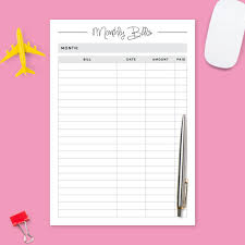 To download each of the different printable organizers, you just need to click on them. Monthly Bill Organizer Template Printable Pdf