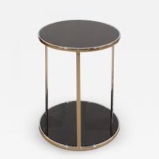 Chrome Black Glass Side Table