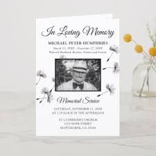 Dandelion Wish Funeral Program Order Of Service Zazzle Com Funeral Programs Order Of Service Memorial Cards For Funeral