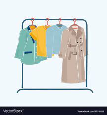Cartoon Vector Illustration Of Clothes Or Apparel Hanging On Hangers On Rack Isolated On White B Clothes Illustration Logo Design Free Templates Clothing Logo