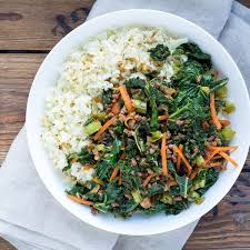 Mealime Ground Beef Kale Carrot Stir Fry With Cauliflower Rice Recipe Ground Beef Healthy Dinner Recipes Stir Fry
