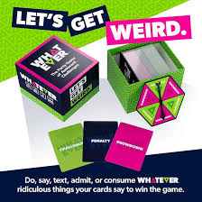 WHATEVER: The Party Game of Awkward Challenges – Hilarious Truth or Dare  Style Party Game for Group Game Nights, Bachelorette Parties, and More. :  ...