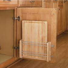 Door racks made of wood, wire or polymer come with two, three, four or five shelves and mount directly to the cabinet door. A Kitchen Space Saver The Door Mount Cutting Board From Rev A Shelf Kitchn